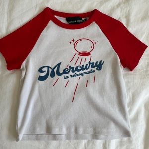 Princess Polly Jagger & Stone Mercury in Retrograde baseball tee